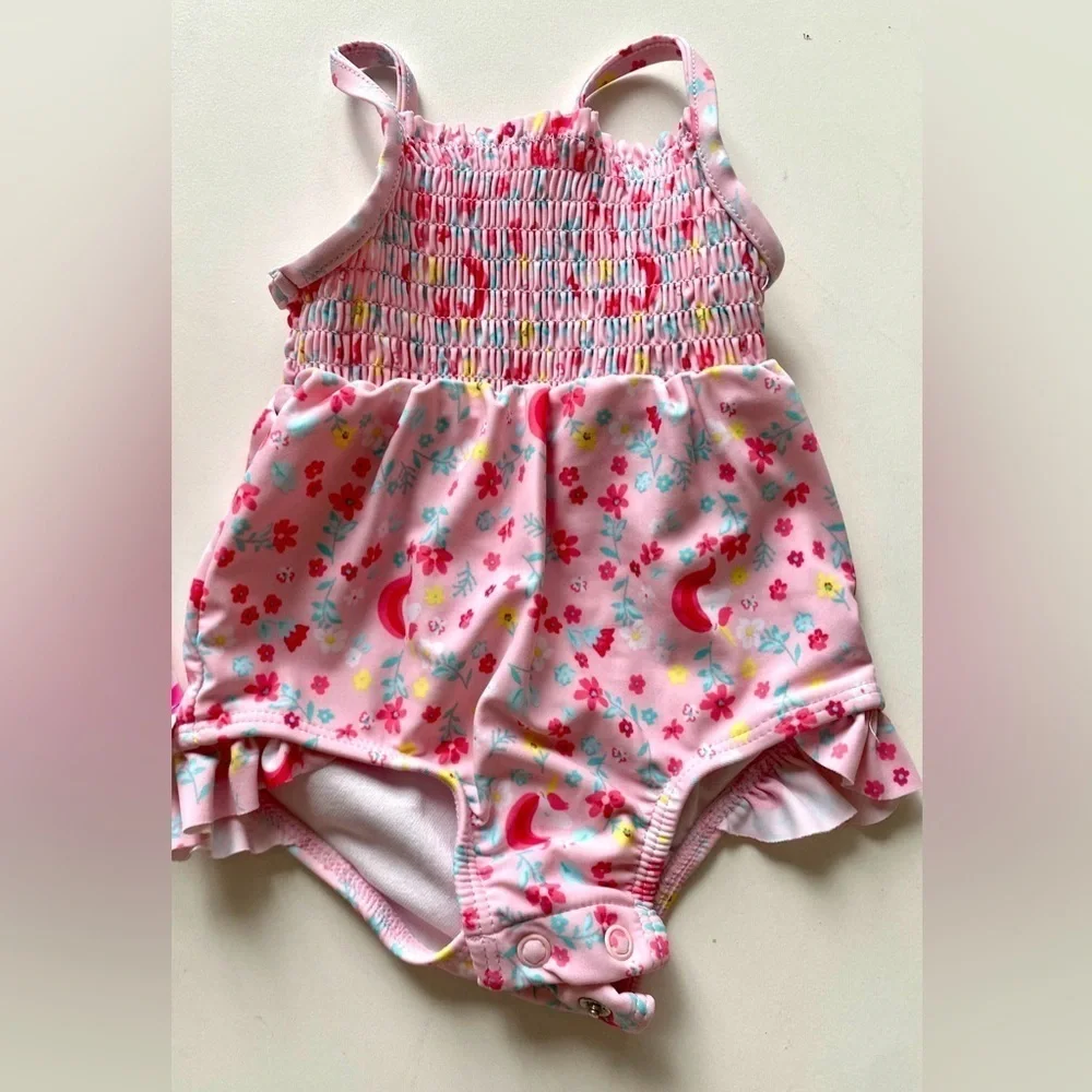 Carter’s Baby Girl Lot Of 2 Floral One Piece Swim Bundle Lined Bathing Suits 3M - Picture 6 of 6